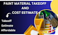 do paint material takeoff and cost estimation
