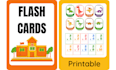 design printable colorful illustrative phonics  flashcards