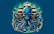 make modern kraken octopush mascot ship logo only 15 hours