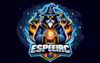 design super wizard spell mascot logo with express delivery