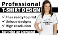 make a professional typography design for tshirts and more