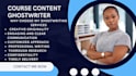 ghostwrite online course, course outline, syllabus and lesson plan