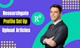create researchgate and upload articles