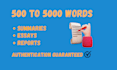 edit 500 to 5000 words on any topic