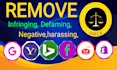 remove infringing, defaming, harassing, negative, copyright, leaked, dmca post