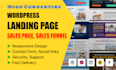 create wordpress landing page, sales page, or sales funnel