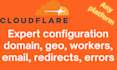 be expert cloudflare configuration domain, workers, email redirects cloudflare