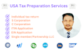 prepare and fax US tax returns for individual and business
