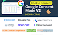 setup cookie consent banner or google consent mode v2,gdpr or ccpa with gtm