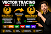 manuallly vector trace, redraw, and recreate your logo or image into vector