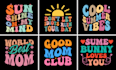 created retro wavy groovy hippie t shirt logo an illustrator