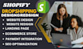 set up shopify store and build shopify store