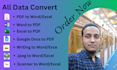 convert PDF to word, scanned to word and writing to excel
