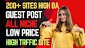 do guest post, haro links, blogger outreach, dofollow backlinks on high da sites