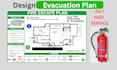 emergency evacuation plan,emergency exit,fire safety plan and escape plan