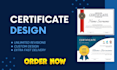 create professional certificate and diploma award