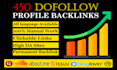 mix 450 high quality dofollow profile backlinks