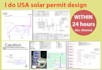 do USA solar permit design and drafting auto cad plan