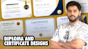 do custom certificate design diploma or award certificate