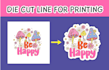 add die cut and cutline to your sticker