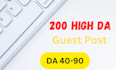 do 200 guest post high da sites