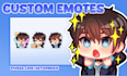 make custom cute chibi twitch emotes