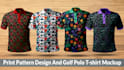 create print pattern golf polo tshirt design and mockup for you