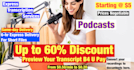 transcribe your podcast into a document very fast