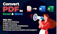 convert PDF to excel, scan pages to excel, google sheet