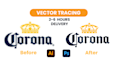 redraw, vector tracing, logo, or image in high resolution within 3 hrs