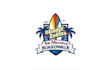 design endless summer inspired surfboard style logo