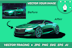 do manual vector tracing, redraw, convert image to vector