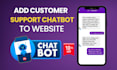 add a custom chatbot for your custom website or wordpress website, chat support