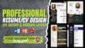 perform professional resume design and CV design