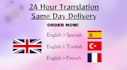 translate your documents in same day