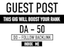 do da 50 guest post instant, google index guaranteed