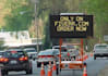 write your message on a construction road sign