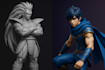 sculpt 3d anime character figure, diorama, anime cosplay