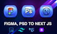 convert psd, xd, figma to next js or react js using sass, tailwind, typescript