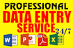 do fast accurate any data entry, copy paste, excel, typing work and any work