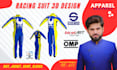 3d design go kart racing suits, jackets, shoes and gloves