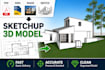 create accurate sketchup 3d model from hand sketch, PDF or dwg