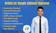 write 35 articles for google adsense approval