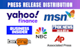 do yahoo finance press release distribution