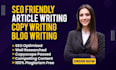 do SEO article writing, blogpost writing, website copywriting, GEO, aeo writing