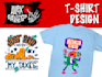 create a cartoon tshirt design