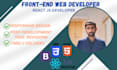 develop a responsive frontend website with html css js react
