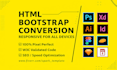 convert psd to html, pdf to html, figma to html with bootstrap tailwind css