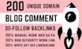 do 200 dofollow unique domain blog comments SEO backlinks