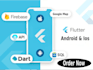 do rest api , firebase integration and google map integration in flutter